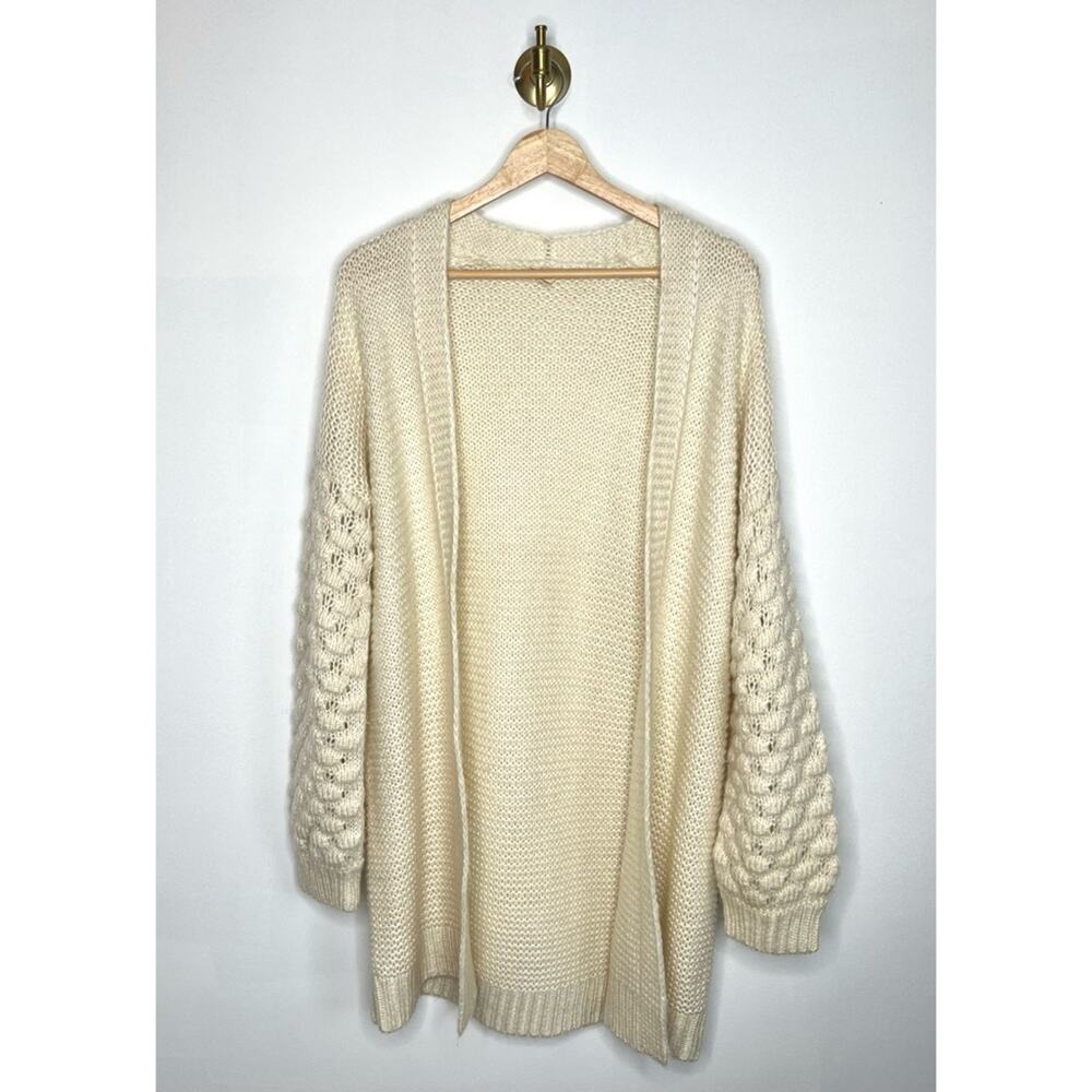 Hem & Thread Oversized Chunky Knit Cardigan Cream